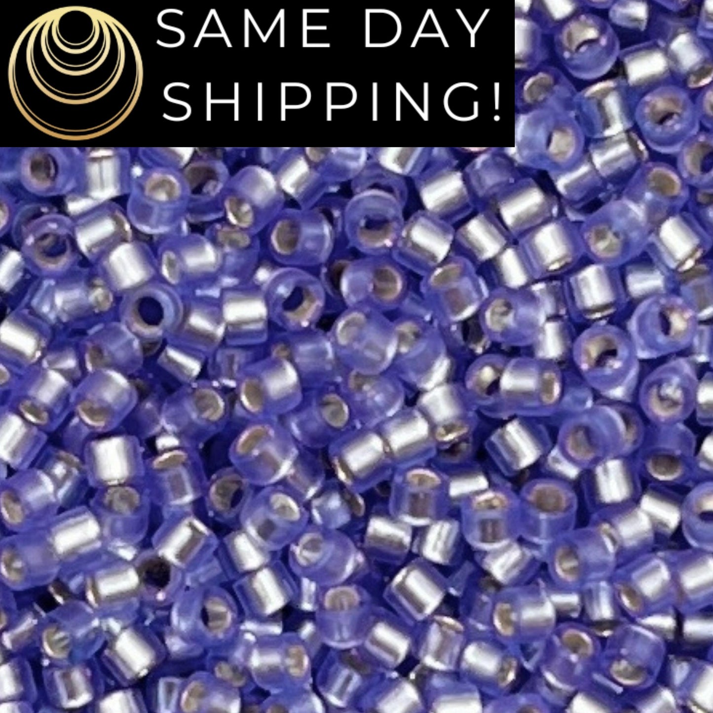 DB0694 11/0 Miyuki Delica Beads Dyed Semi-Matte Silver Lined Purple