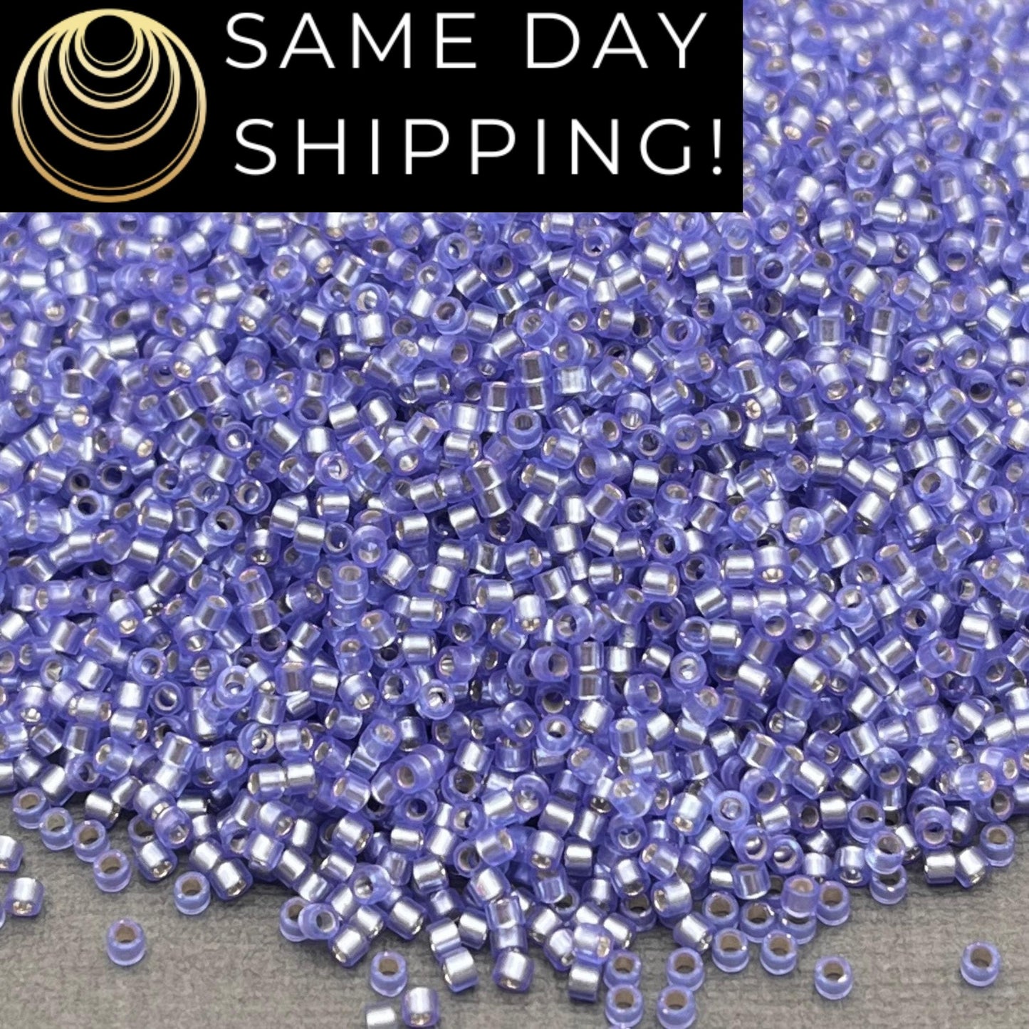 DB0694 11/0 Miyuki Delica Beads Dyed Semi-Matte Silver Lined Purple
