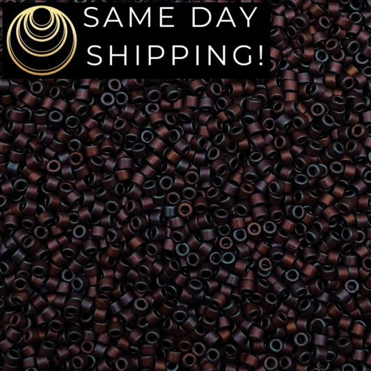 DB312 SAME DAY SHIPPING! 1-20 Grams Miyuki 11/0 Delica Beads Matte Metallic Dark Raspberry Iris-Free Container!