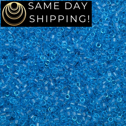 DB1109 SAME DAY SHIPPING! 1-20 Grams Miyuki 11/0 Delica Beads Transparent Ocean Blue -Free Container!