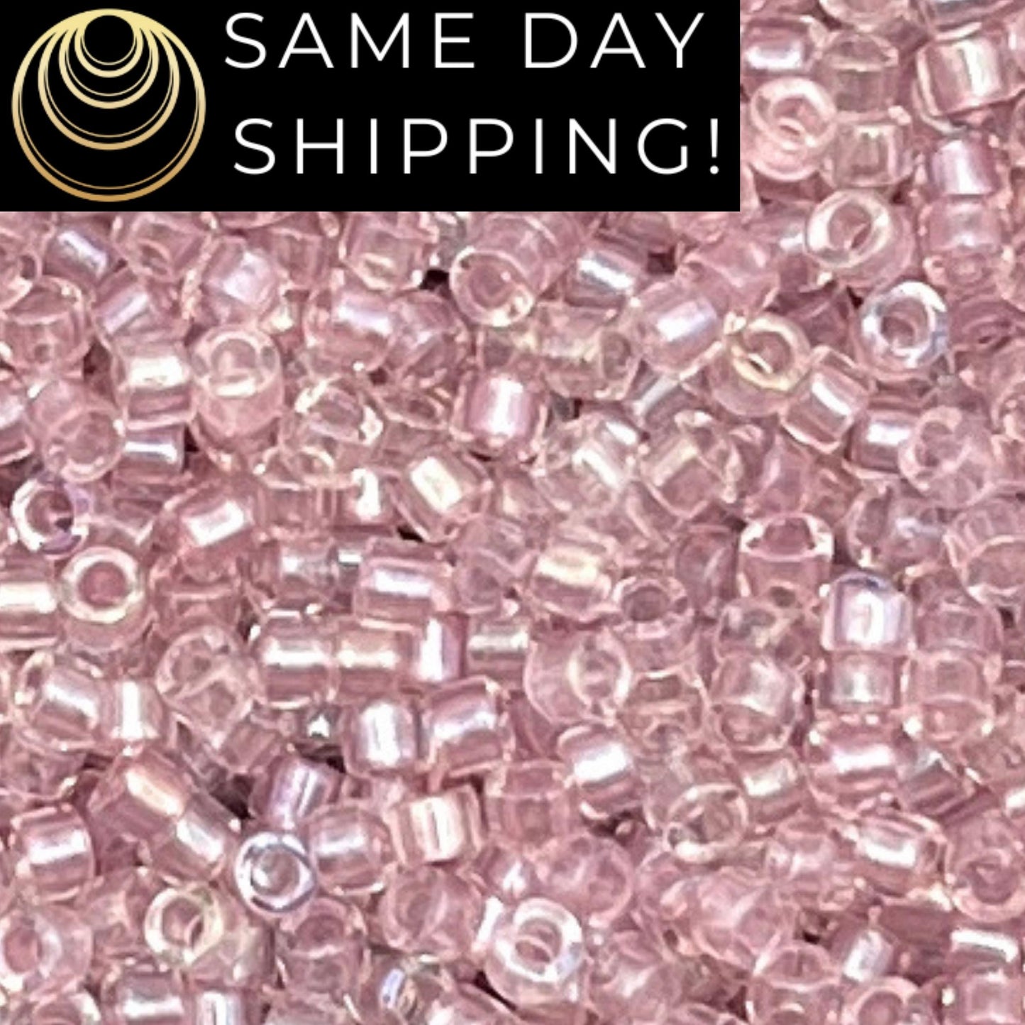 DB1673 SAME DAY Shipping! 1-20 Grams Miyuki 11/0 Delica Beads Pearl Lined Transparent Pink AB -Free Container!