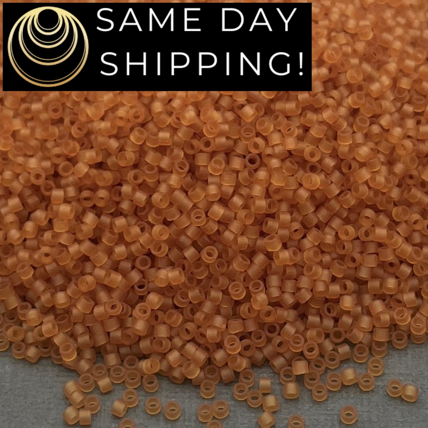 DB1261 SAME DAY SHIPPING! 1-20 Grams Miyuki 11/0 Delica Beads Transparent Matte Marigold  -Free Container!