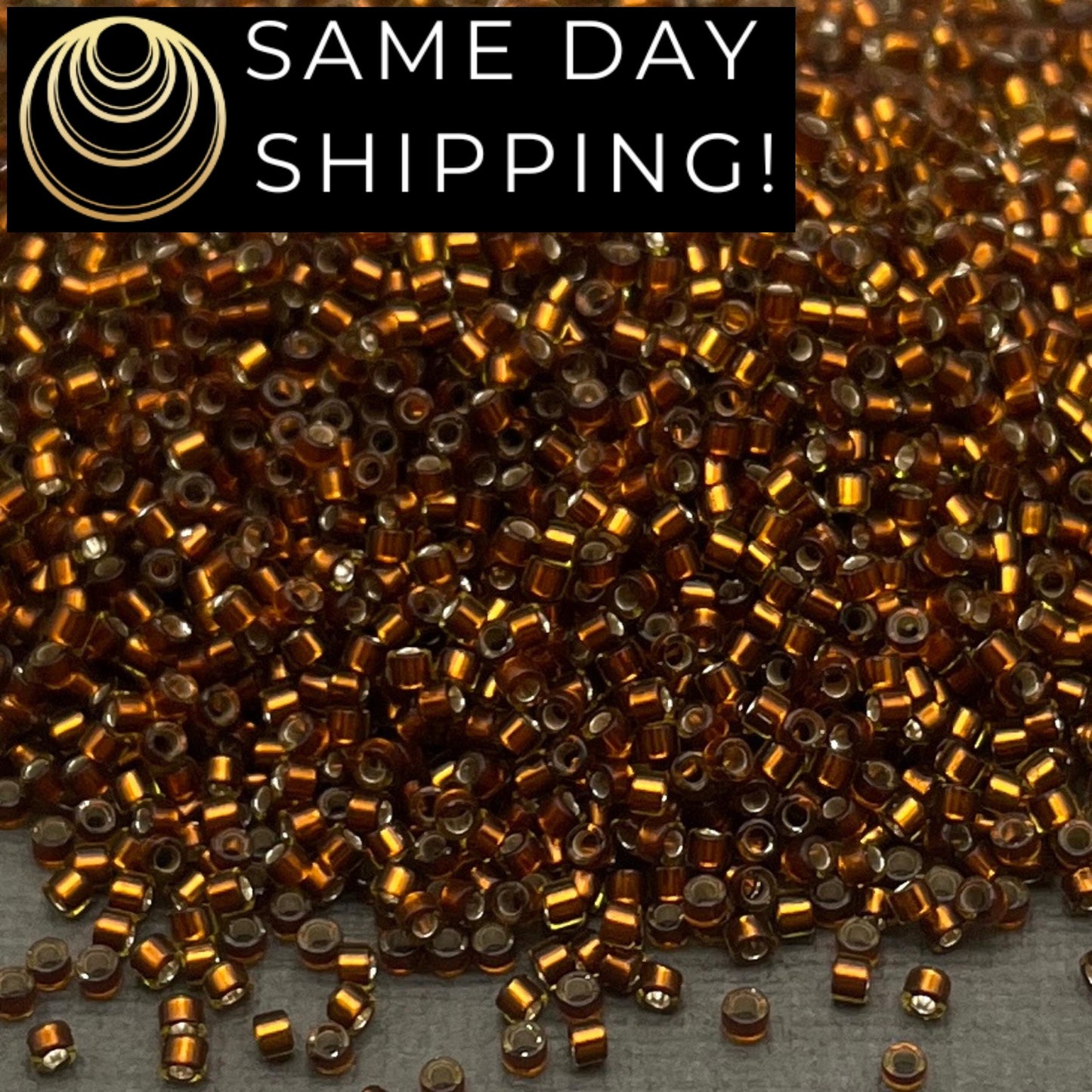 DB1682 SAME DAY SHIPPING! 1-20 Grams Miyuki 11/0 Delica Beads Silver Lined Glazed Dark Honey-Free Container!
