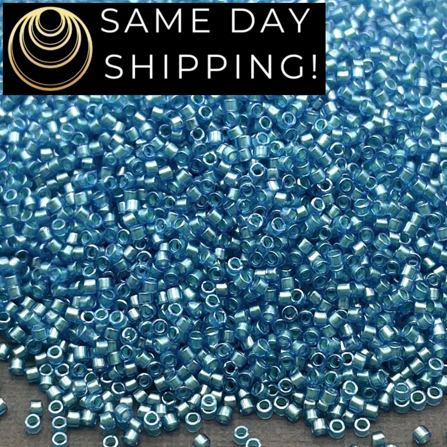 DB1709 11/0 Miyuki Delica Beads Pearl Lined Azure Blue