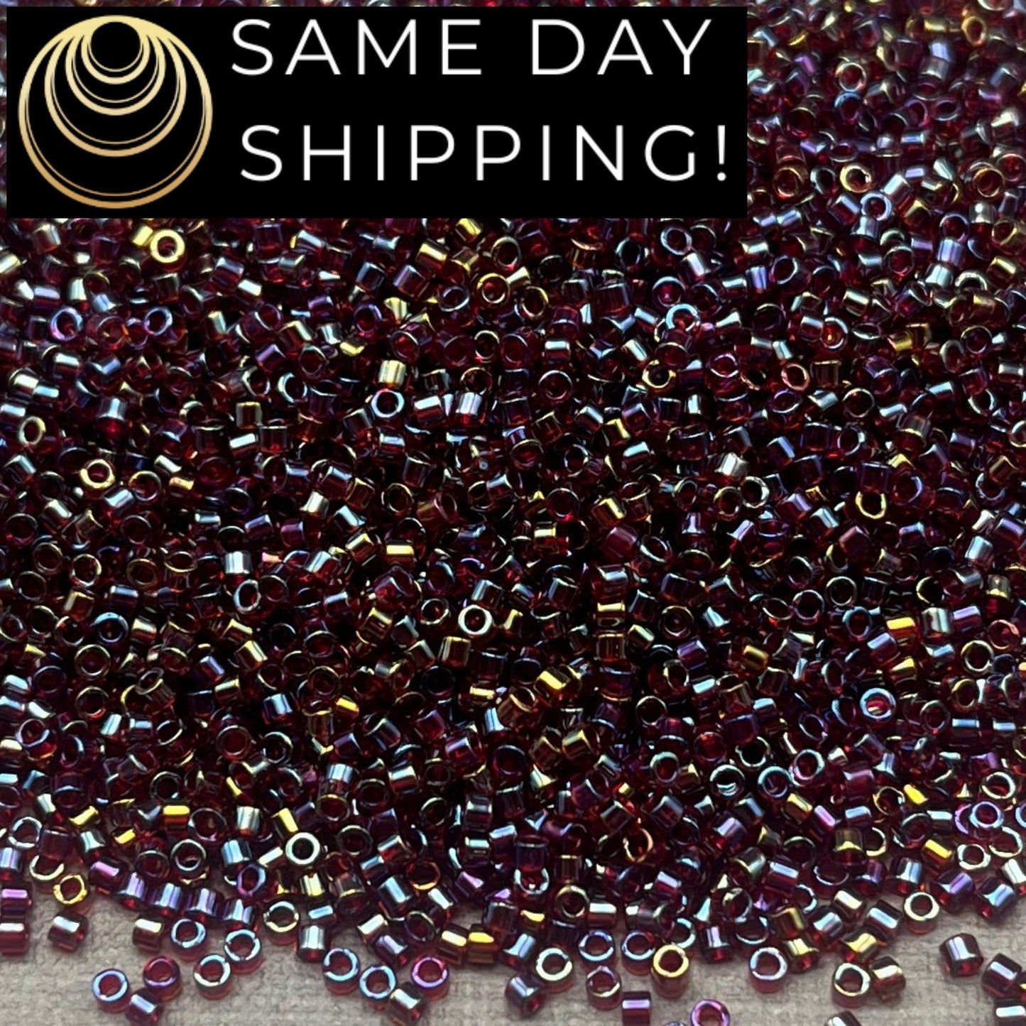 DB1751 SAME DAY Shipping! 1-20 Grams Miyuki 11/0 Delica Beads Red Lined Topaz AB -Free Container!