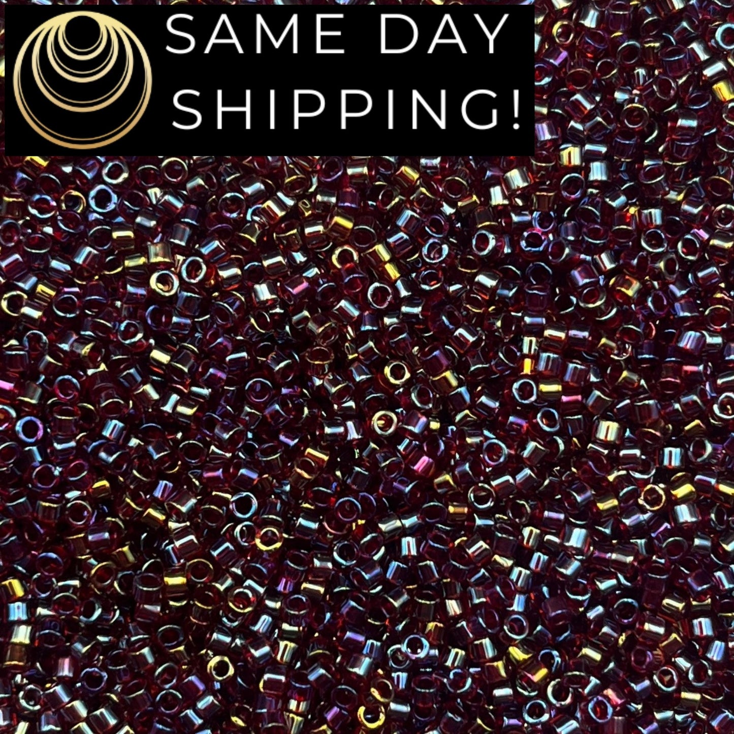 DB1751 SAME DAY Shipping! 1-20 Grams Miyuki 11/0 Delica Beads Red Lined Topaz AB -Free Container!
