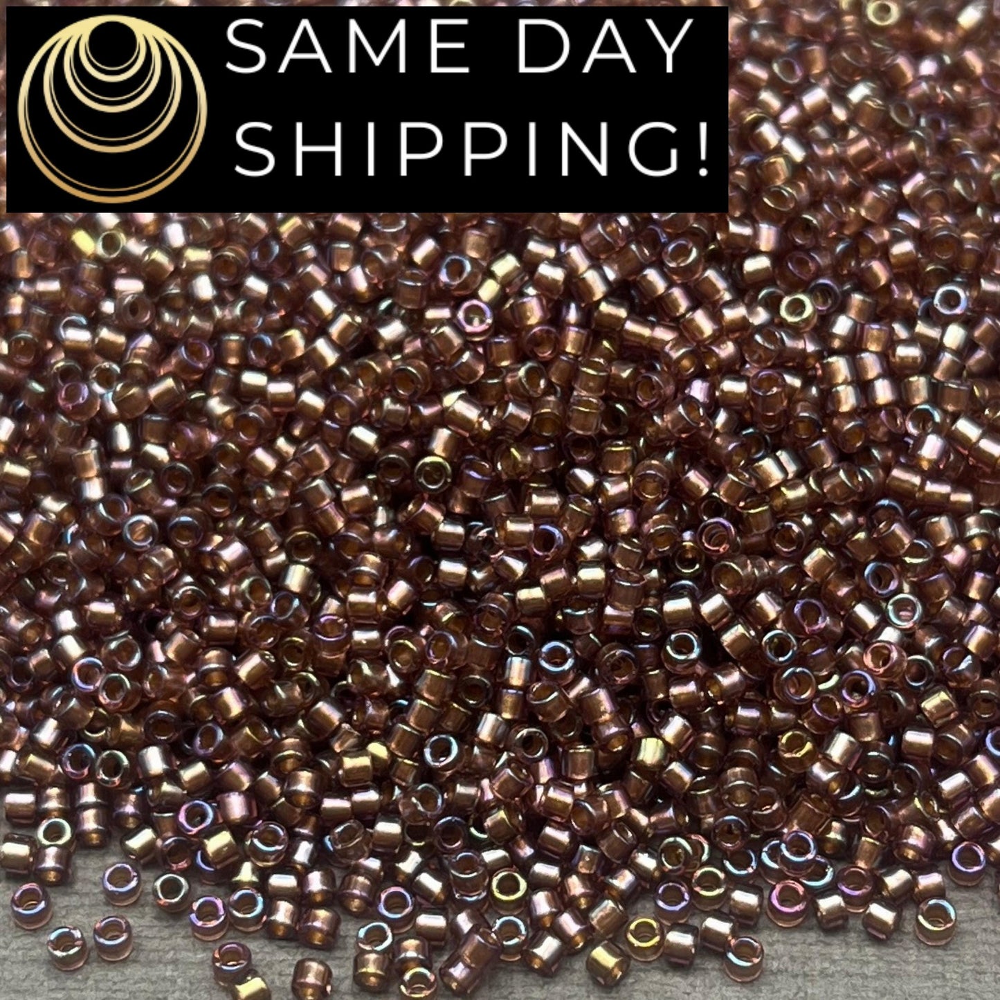 DB1759 SAME DAY SHIPPING! 1 Gram up to 20 Grams Miyuki 11/0 Delica Beads Sparkling Beige Lined Amethyst Luster -Free Container!