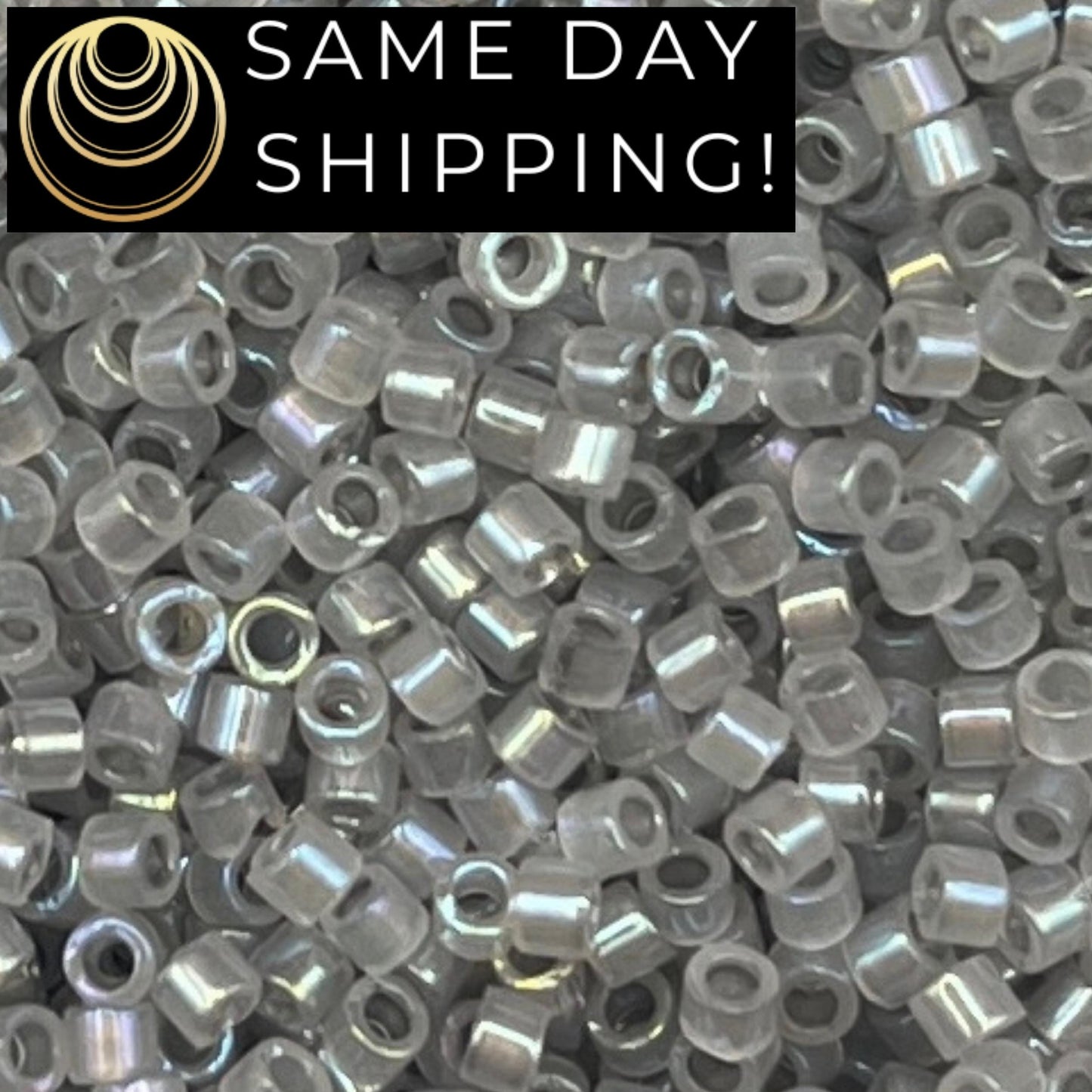 DB1770 SAME DAY SHIPPING! 1 Gram up to 20 Grams Miyuki 11/0 Delica Beads Sparkling Pewter Lined Opal Luster-Free Container!