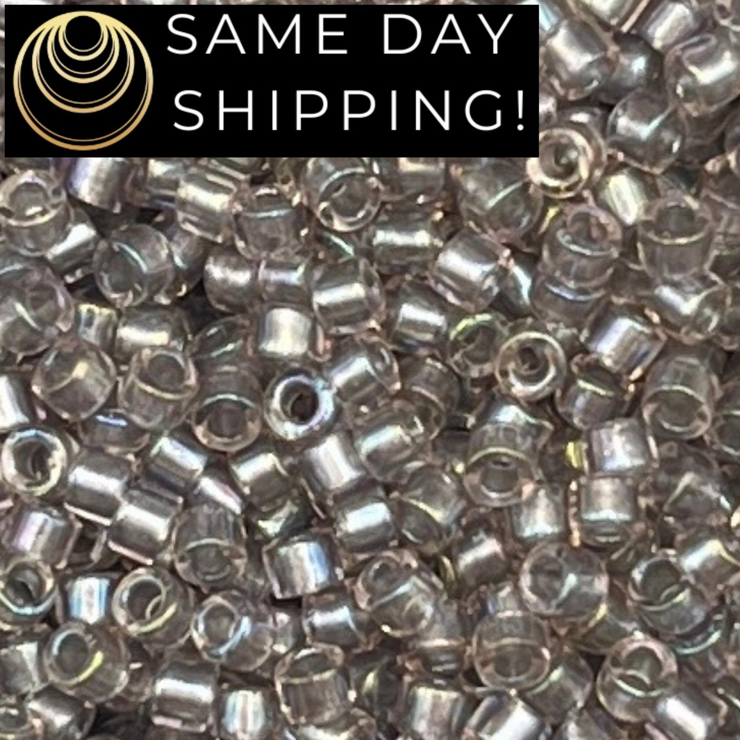 DB1772 SAME DAY Shipping! 1 Gram up to 20 Grams Miyuki 11/0 Delica Beads Sparkling Pewter Lined Crystal AB -Free Container!