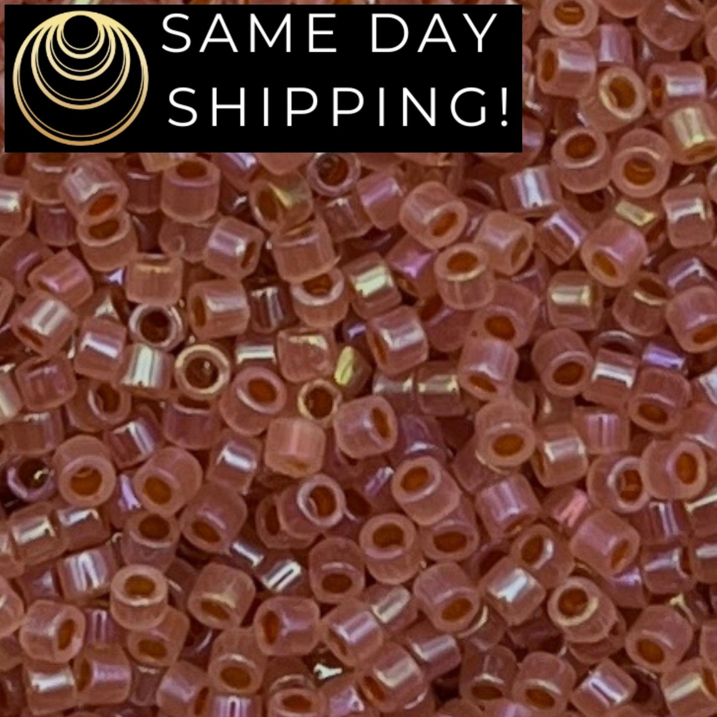 DB1733 SAME DAY Shipping! 1 Gram up to 20 Grams Miyuki 11/0 Delica Beads Dark Peach Lined Opal AB -Free Container!