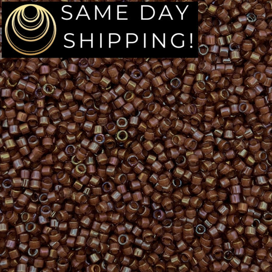 DB1737 SAME DAY SHIPPING! 1 Gram up to 20 Grams Miyuki 11/0 Delica Beads Transparent Rose Lined Amethyst Luster -Free Container!