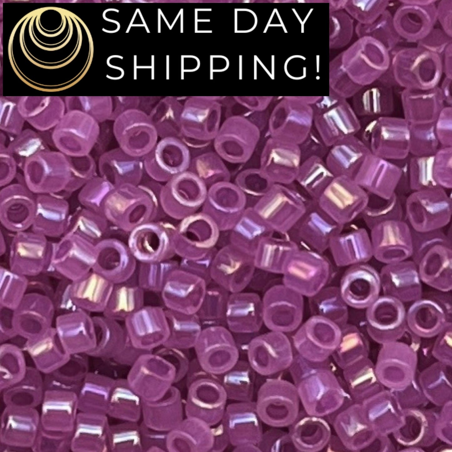 DB1744 SAME DAY Shipping! 1 Gram up to 20 Grams Miyuki 11/0 Delica Beads Fuchsia Lined Opal AB -Free Container!
