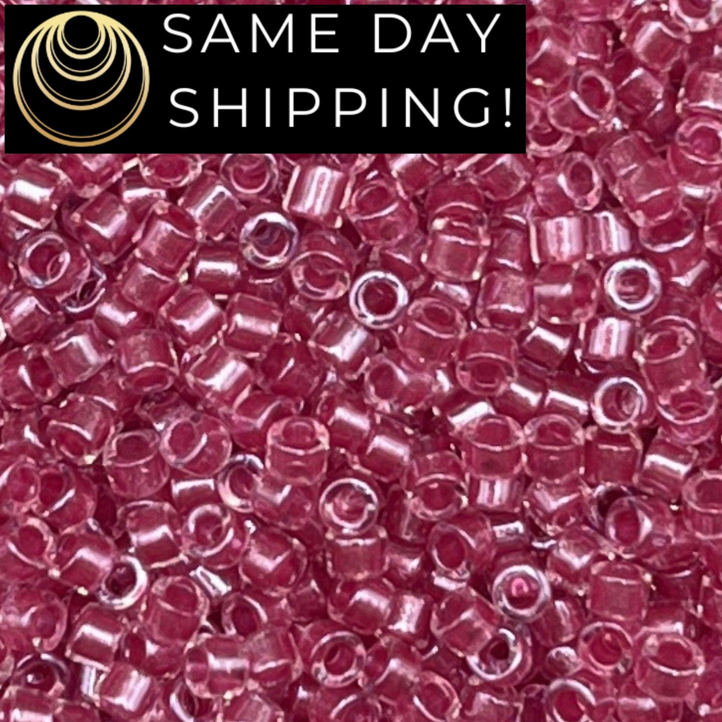 DB0902 SAME DAY SHIPPING! 1 Gram up to 20 Grams Miyuki 11/0 Delica Beads Sparkling Rose Lined Crystal-Free Container!