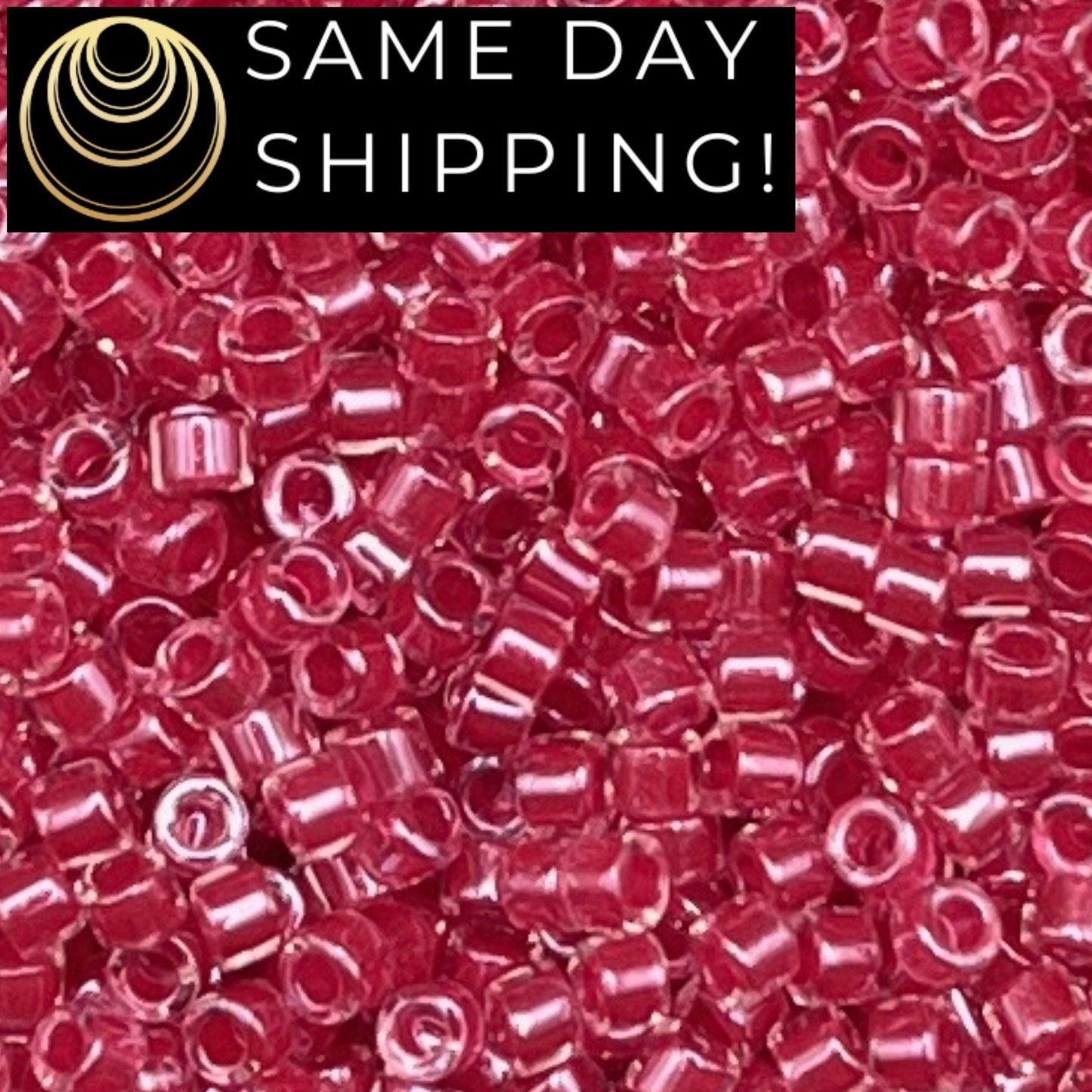 DB0914 SAME DAY SHIPPING! 1 Gram up to 20 Grams Miyuki 11/0 Delica Beads Sparkling Reddish Pink Lined Crystal DB914-Free Container!