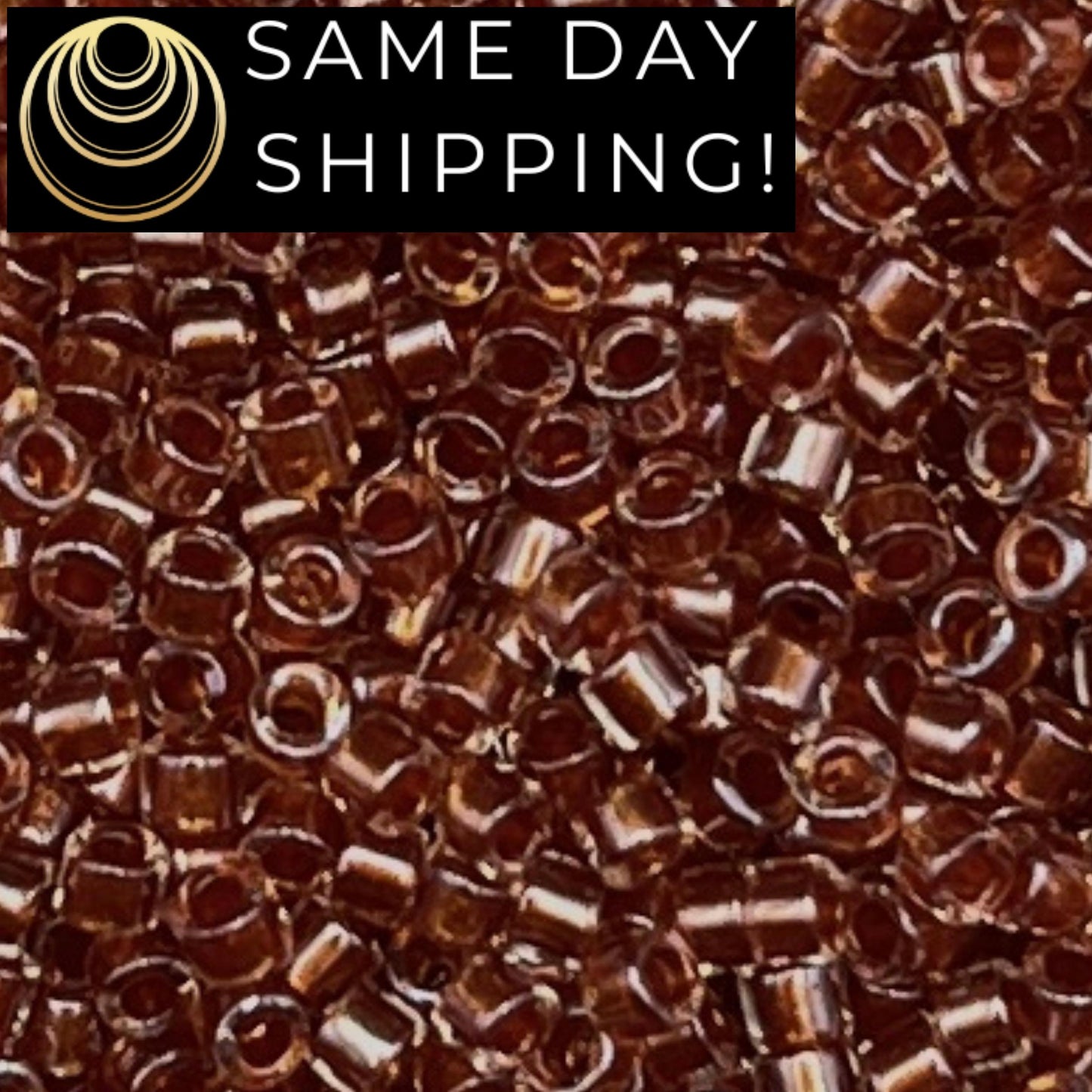 DB0915 SAME DAY SHIPPING! 1 Gram up to 20 Grams Miyuki 11/0 Delica Beads Sparkling Ginger Lined Crystal DB915 -Free Container!