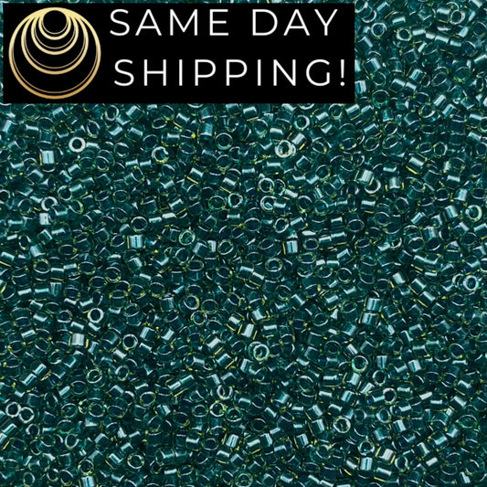 DB0919 SAME DAY SHIPPING! 1 Gram up to 20 Grams Miyuki 11/0 Delica Beads Sparkling Dark Teal Lined Crystal DB919 -Free Container!