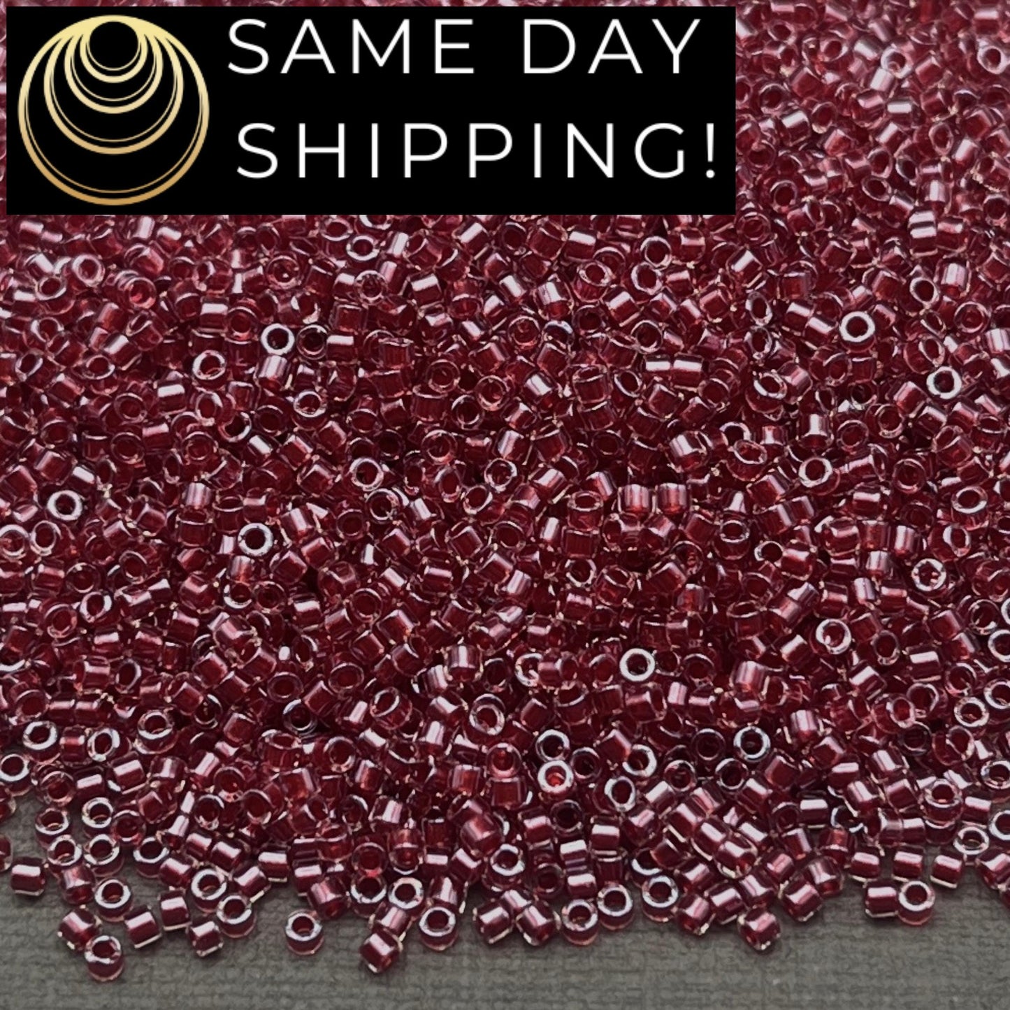DB0924 SAME DAY SHIPPING! 1 Gram up to 20 Grams Miyuki 11/0 Delica Beads Sparkling Cranberry Lined Crystal DB924 -Free Container!