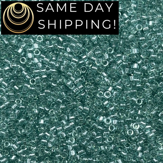 DB0112 SAME DAY SHIPPING! 1 Gram up to 20 Grams Miyuki 11/0 Delica Beads Transparent Sea Foam Luster DB112-Free Container!