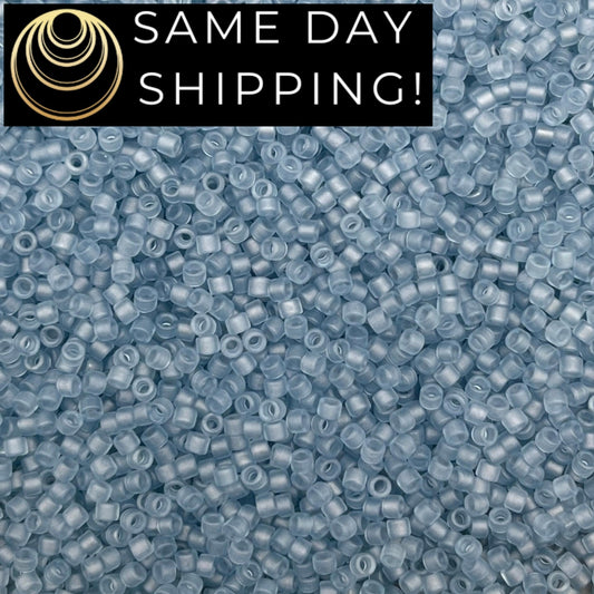 DB0381 SAME DAY SHIPPING! 1 Gram up to 20 Grams Miyuki 11/0 Delica Beads Transparent Matte Gray Fog Luster -Free Container!