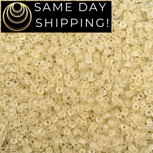 DB382 SAME DAY SHIPPING! 1 Gram up to 20 Grams Miyuki 11/0 Delica Beads Matte Transparent Pale Topaz Luster DB0382 -Free Container!