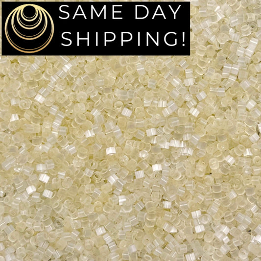 DB672 SAME DAY SHIPPING! 1 Gram up to 20 Grams Miyuki 11/0 Delica Beads Ivory Silk Satin DB0672-Free Container!