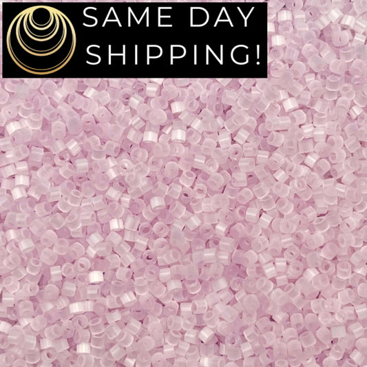 DB675 SAME DAY SHIPPING! 1 Gram up to 20 Grams Miyuki 11/0 Delica Beads Pale Rose Silk Satin DB0675 -Free Container!