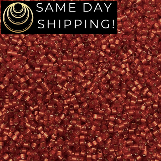 DB2173 SAME DAY SHIPPING! 1 Gram up to 20 Grams Miyuki 11/0 Delica Beads Duracoat Silver Lined Light Watermelon -Free Container!