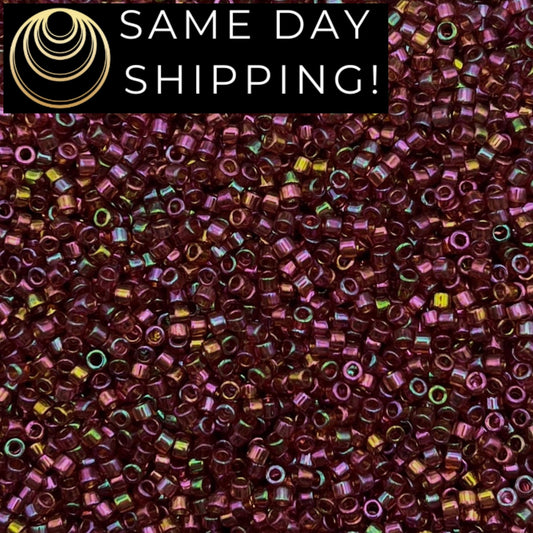 DB103 SAME DAY SHIPPING! 1 Gram up to 20 Grams Miyuki 11/0 Delica Beads Dark Topaz Rainbow Gold Luster DB0103 -Free Container!