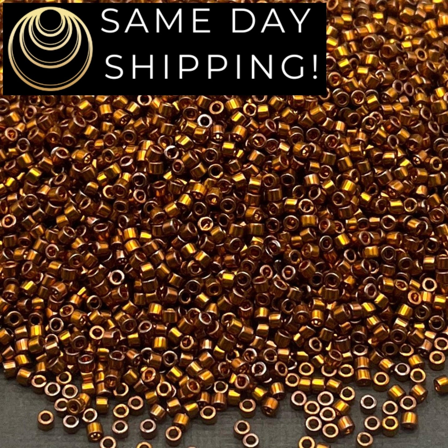 DB0505 11/0 Miyuki Delica Beads 24kt Gold Plated Opaque Dark Yellow Gold