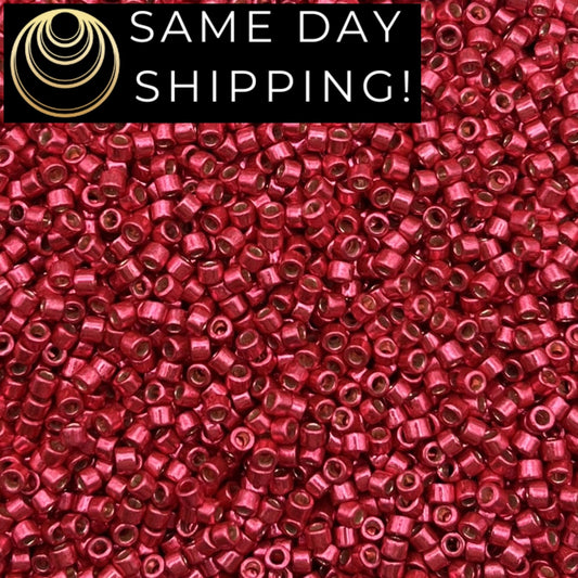 DB1841 SAME DAY SHIPPING! 1 Gram up to 20 Grams Miyuki 11/0 Delica Beads Duracoat Galvanized Light Cranberry -Free Container!