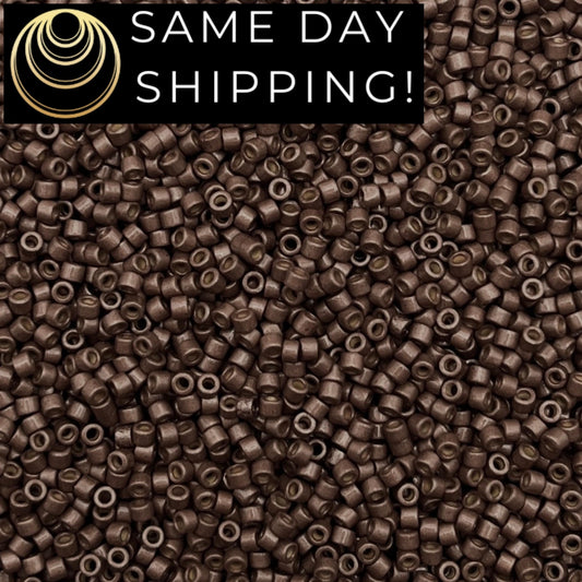 DB1843F SAME DAY SHIPPING! 1 Gram up to 20 Grams Miyuki 11/0 Delica Beads Duracoat Galvanized Matte Dark Mauve -Free Container!