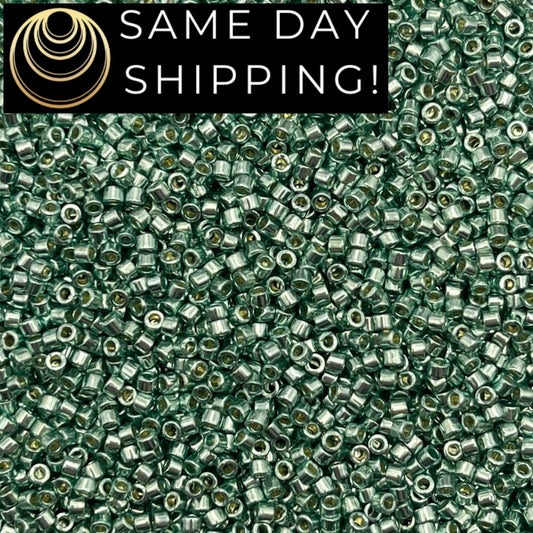 DB1846 SAME DAY SHIPPING! 1 Gram up to 20 Grams Miyuki 11/0 Delica Beads Duracoat Galvanized Dark Sea Foam Green -Free Container!