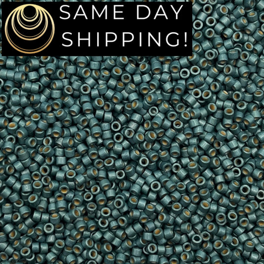 DB1847F SAME DAY SHIPPING! 1 Gram up to 20 Grams Miyuki 11/0 Delica Beads Duracoat Galvanized Matte Seafoam Green -Free Container!