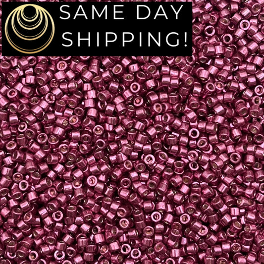 DB1849 SAME DAY SHIPPING! 1 Gram up to 20 Grams Miyuki 11/0 Delica Beads Duracoat Galvanized Magenta -Free Container!