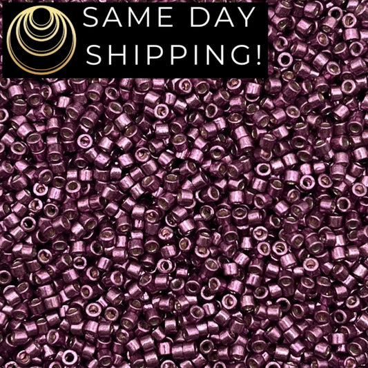 DB1850 SAME DAY SHIPPING! 1 Gram up to 20 Grams Miyuki 11/0 Delica Beads Duracoat Galvanized Eggplant -Free Container!