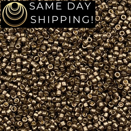 DB1852 SAME DAY SHIPPING! 1 Gram up to 20 Grams Miyuki 11/0 Delica Beads Duracoat Galvanized Pewter -Free Container!