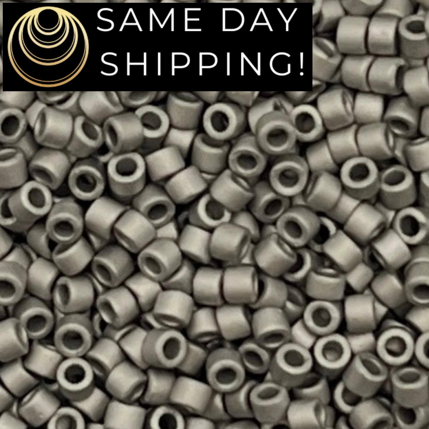 DB338 SAME DAY SHIPPING! 1 Gram-20 Grams Miyuki 11/0 Delica Beads Matte Palladium Plated -Free Container!