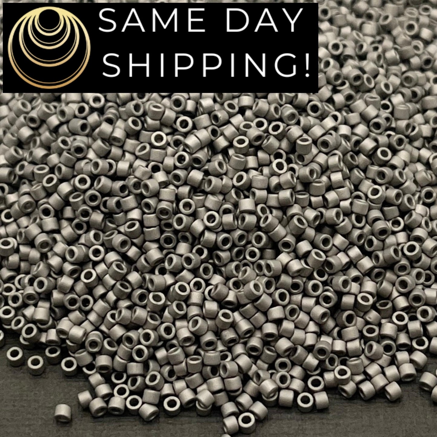 DB338 SAME DAY SHIPPING! 1 Gram-20 Grams Miyuki 11/0 Delica Beads Matte Palladium Plated -Free Container!