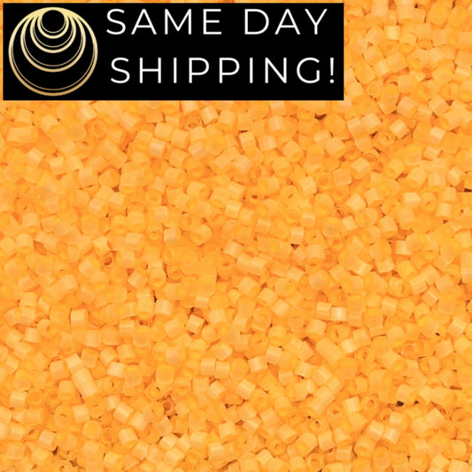 DB1855 SAME DAY SHIPPING! 1 Gram-20 Grams Miyuki 11/0 Delica Beads Silk Inside Dyed Sun Glow -Free Container!