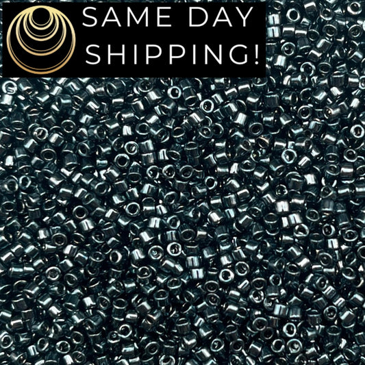 DB465 SAME DAY SHIPPING! 1 Gram-20 Grams Miyuki 11/0 Delica Beads Galvanized Midnight Blue DB0465 -Free Container!