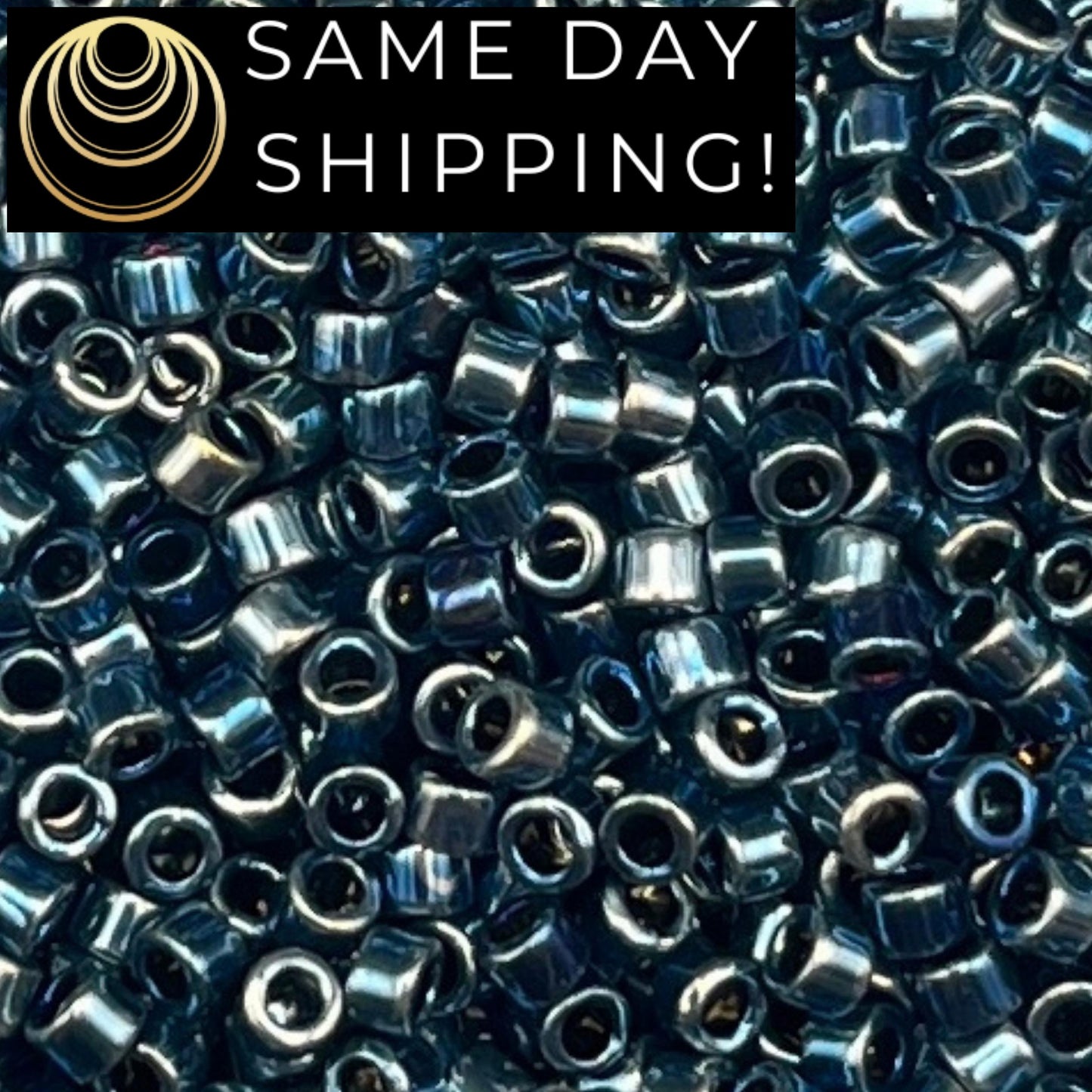 DB514 SAME DAY SHIPPING! 1 Gram up to 20 Grams Miyuki 11/0 Delica Beads Metallic Midnight Blue Iris DB0514 -Free Container!