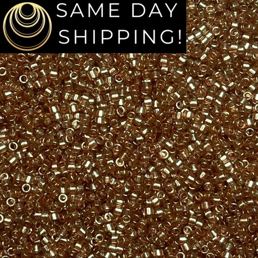DB0102 SAME DAY SHIPPING! 1 Gram up to 20 Grams Miyuki 11/0 Delica Beads Gold Luster Rose DB102 -Free Container!