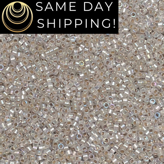 DB0223 SAME DAY Shipping! 1 Gram up to 20 Grams Miyuki 11/0 Delica Beads Silver Lined Opal AB DB223 -Free Container!
