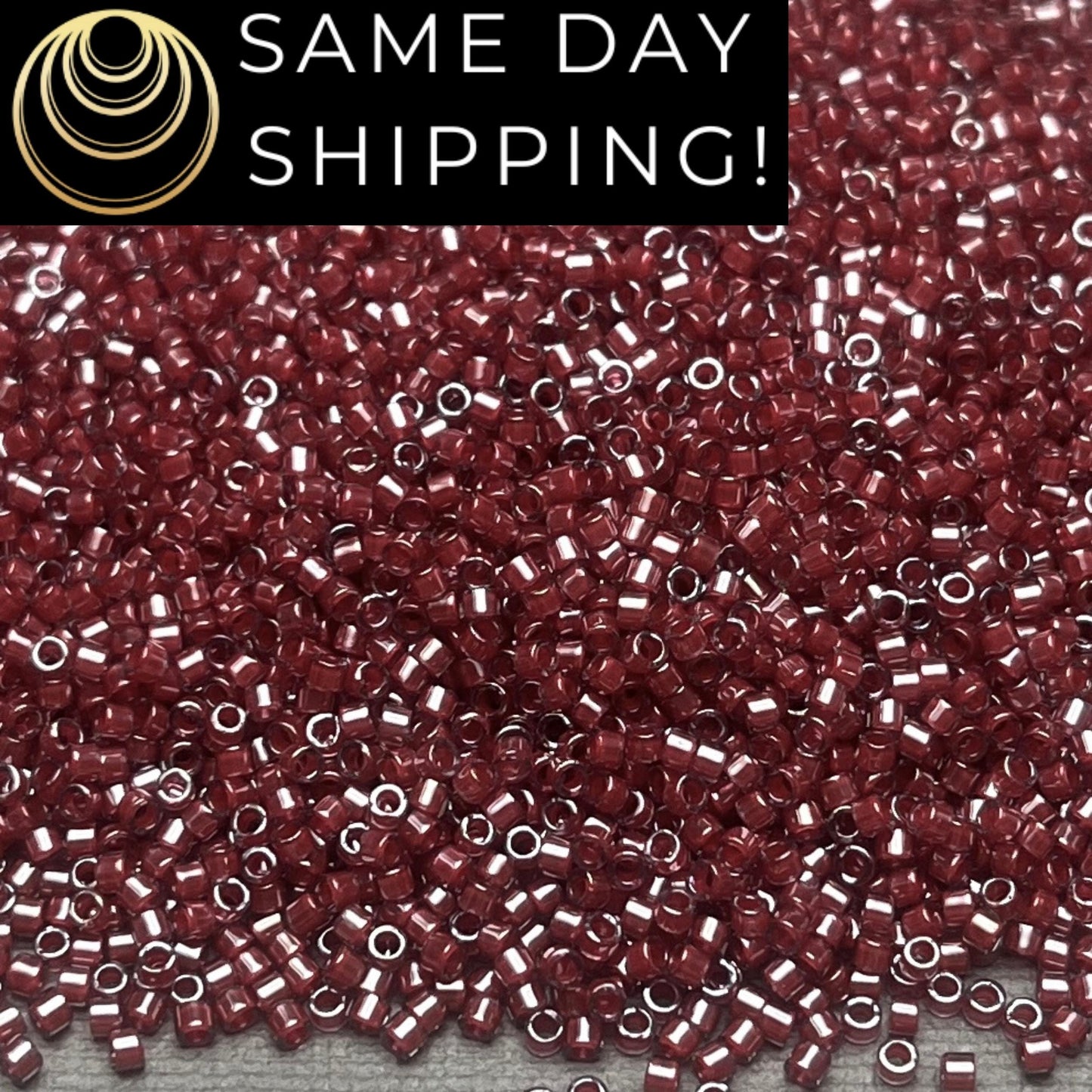DB0280 SAME DAY SHIPPING! 1 Gram-20 Grams Miyuki 11/0 Delica Beads Cranberry Lined Crystal Luster DB280 -Free Container!