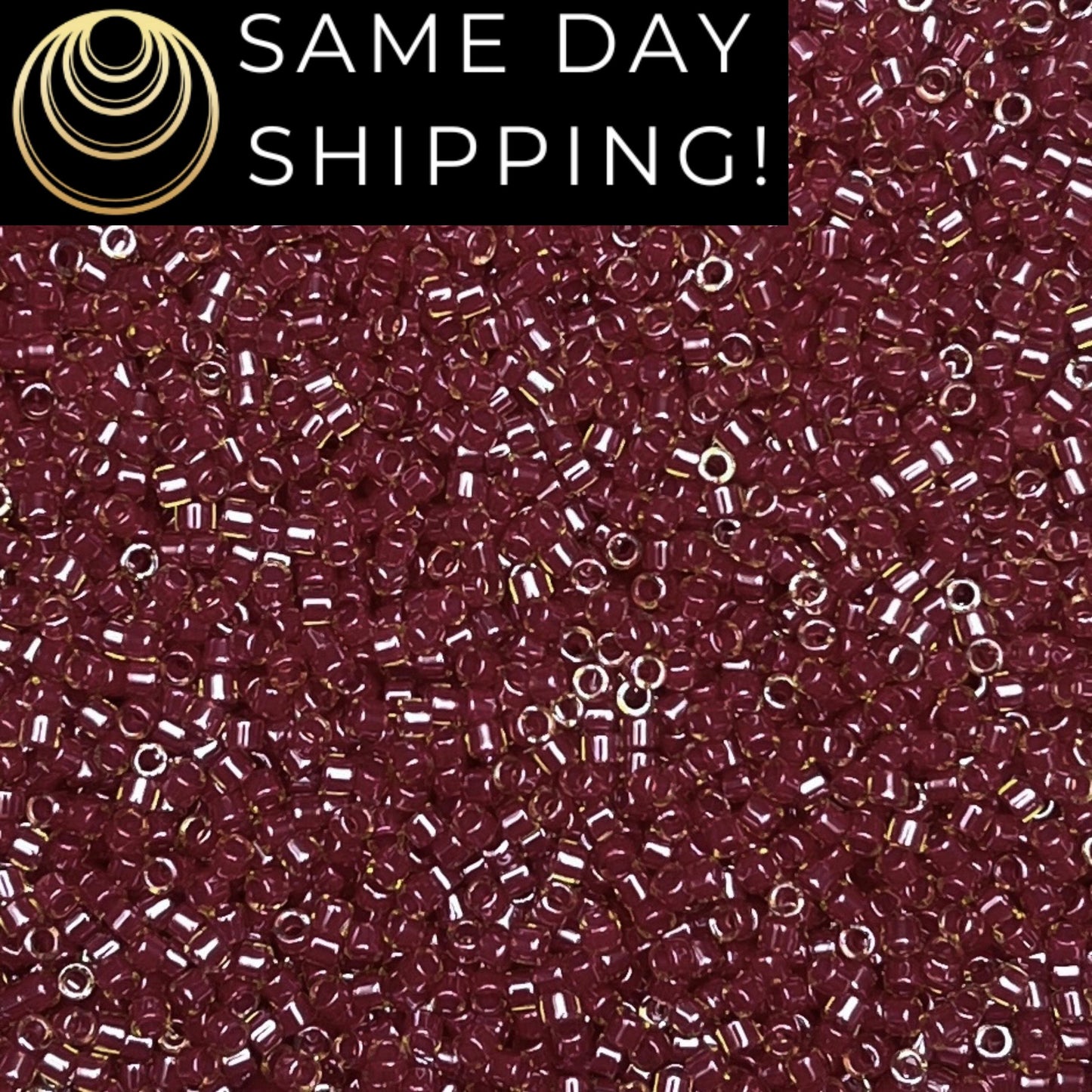 DB283 SAME DAY SHIPPING! 1 Gram-20 Grams Miyuki 11/0 Delica Beads Cranberry Lined Peridot Luster DB0283 -Free Container!
