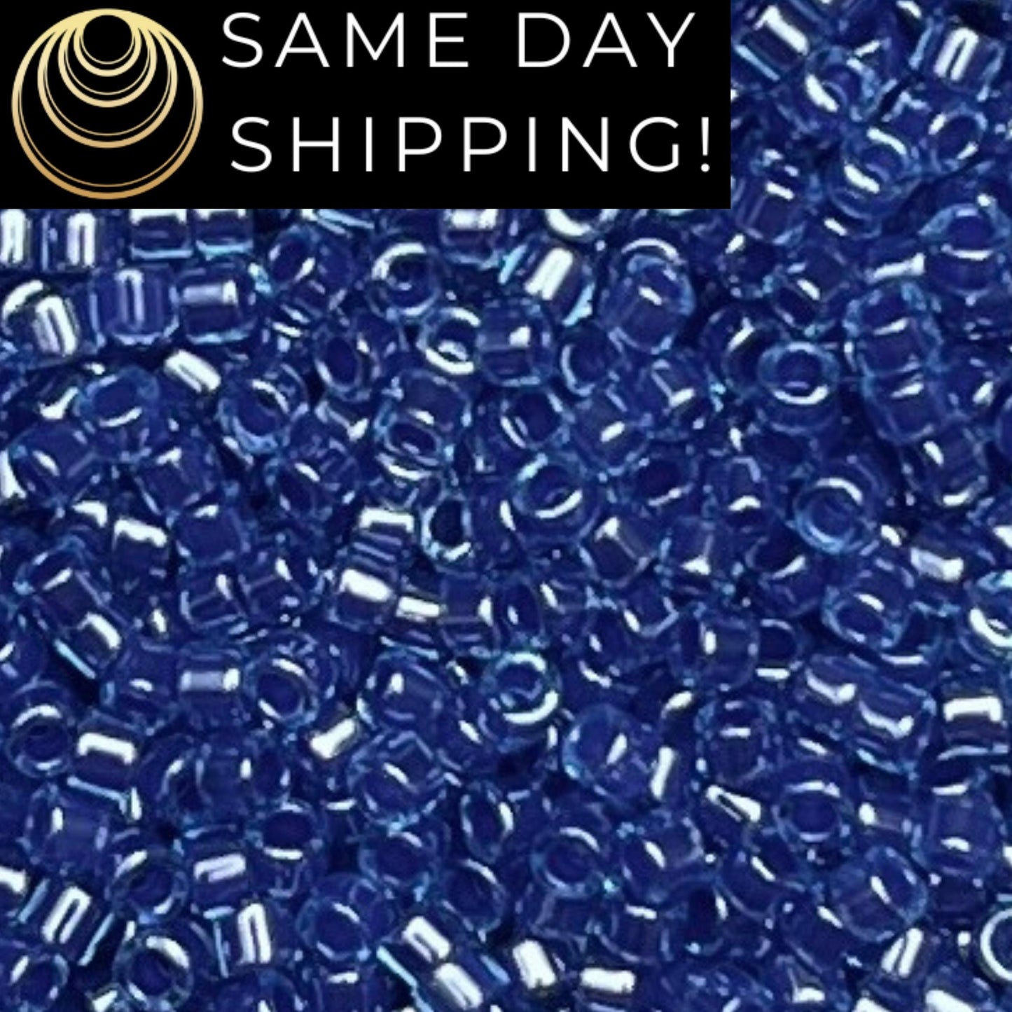 DB285 SAME DAY Shipping! 1 Gram-20 Grams Miyuki 11/0 Delica Beads Blue Lined Aqua -Free Container! DB-285 DB0285