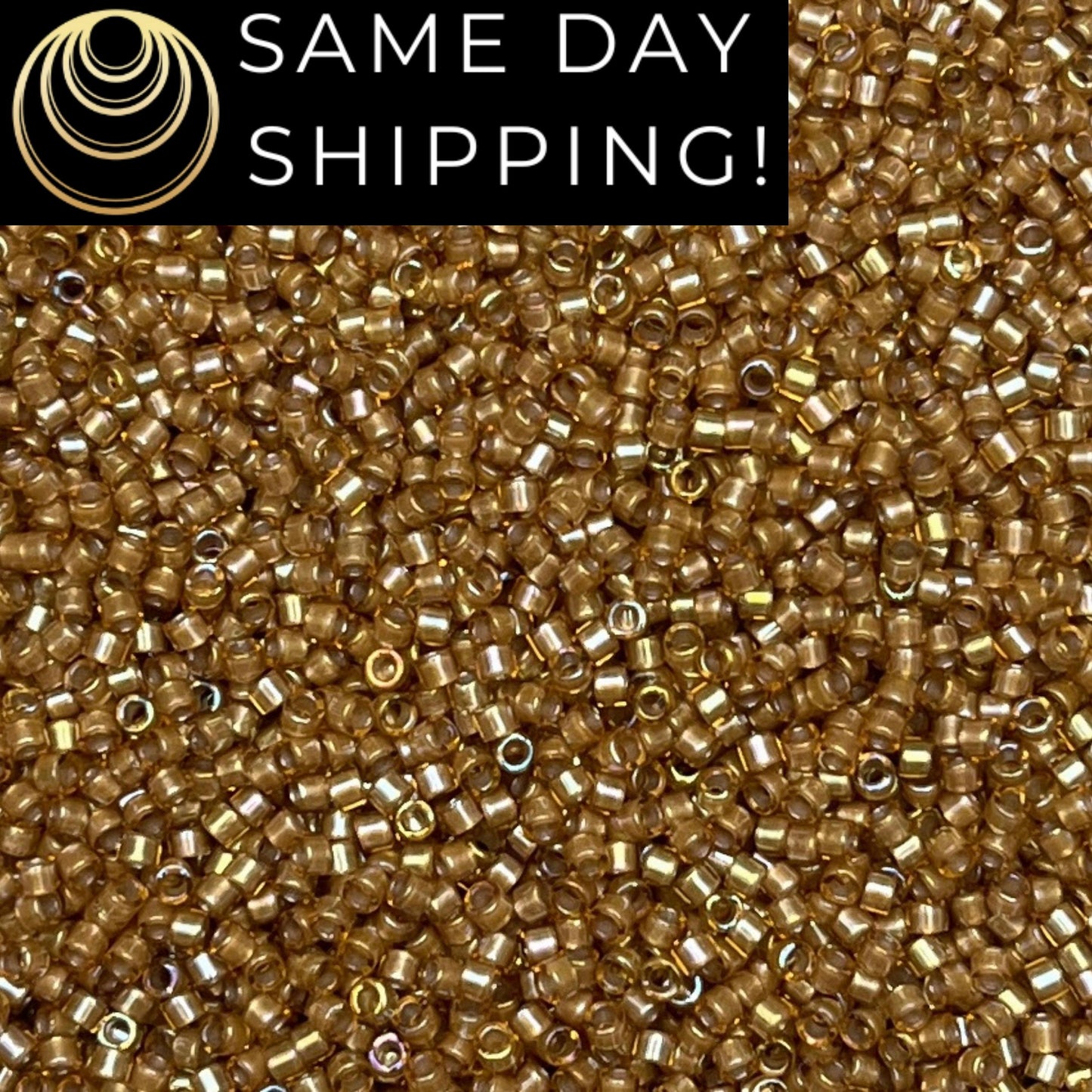 DB288 SAME Day Shipping! 1 Gram-20 Grams Miyuki 11/0 Delica Beads White Lined Saffron AB -Free Container! DB0288 DB-288