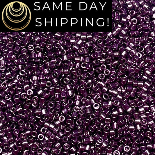 DB455 Same Day Shipping! 1 Gram-20 Grams Miyuki 11/0 Delica Beads Galvanized Dark Plum -Free Container! DB0455 DB-455