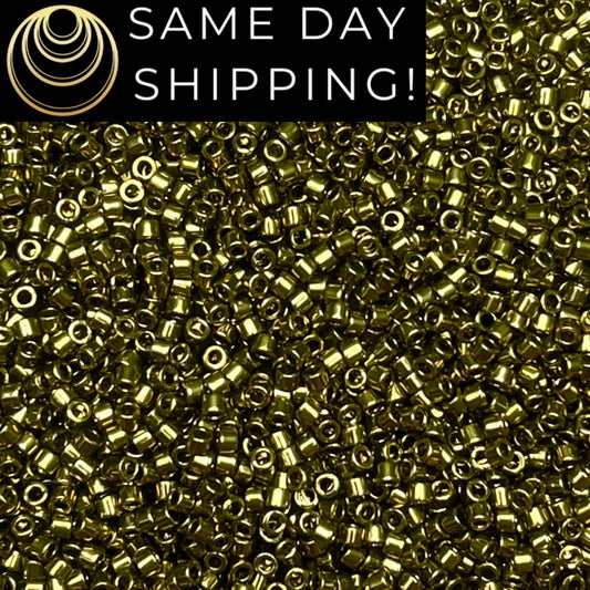 DB456 Same Day Shipping! 1 Gram-20 Grams Miyuki 11/0 Delica Beads Galvanized Olive -Free Container! DB0456 DB-456