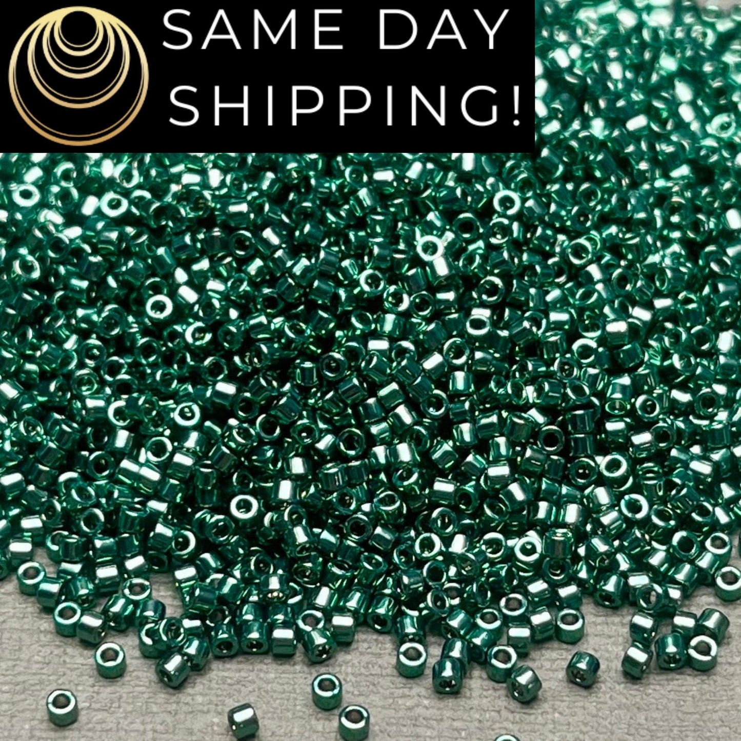 DB458 Same Day Shipping! 1 Gram-20 Grams Miyuki 11/0 Delica Beads Galvanized Dark Teal Green -Free Container! DB0458 DB-458